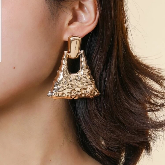 Nikkiwallflower Jewelry - *Mikela* Hammered Gold Earrings